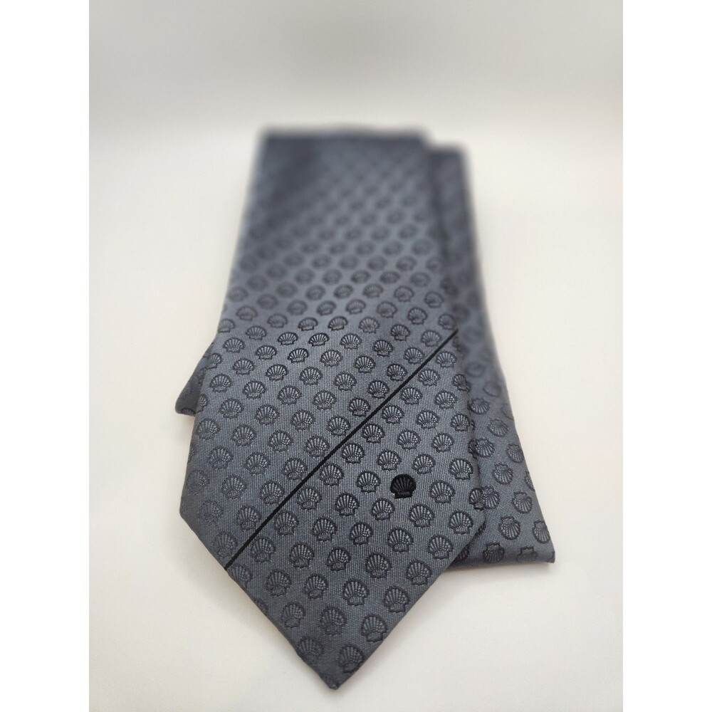 Vintage Shell Oil Advertising Neck‎ Tie in Original Packet Steel Blue Gasoline